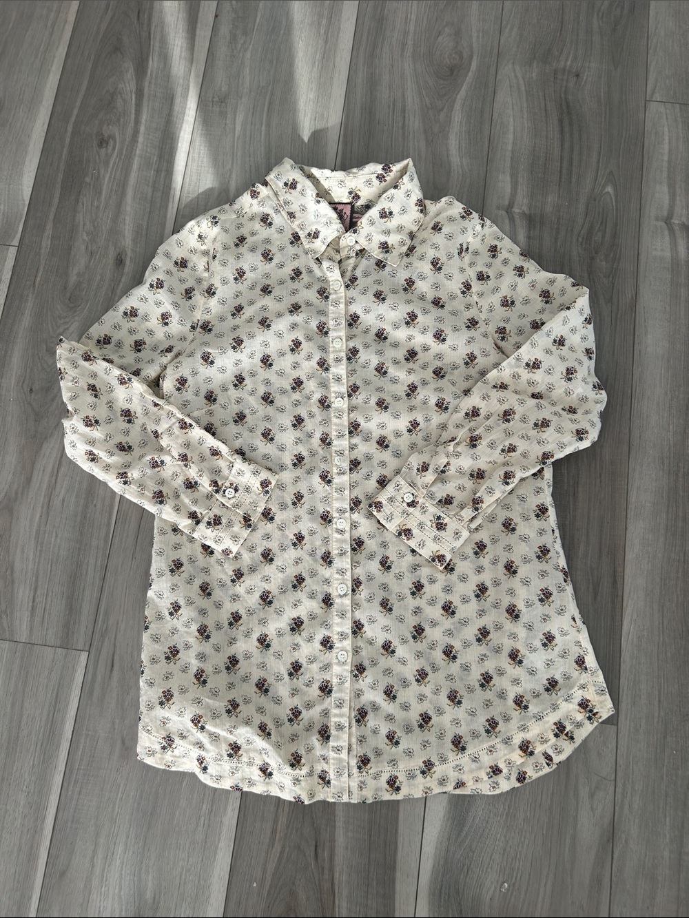 Juicy Couture 100% Cotton Floral Button-Down Shirt Size 6